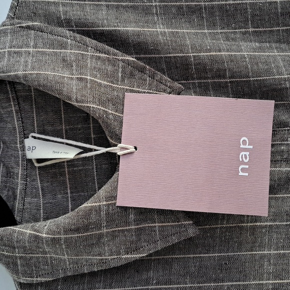 NWT Oversize Striped Linen Shirt (Rosy Brown) - nap - Picture 4 of 10